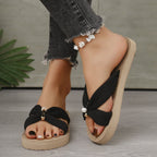 BELLAIRE™ Pearl Bow Sandals