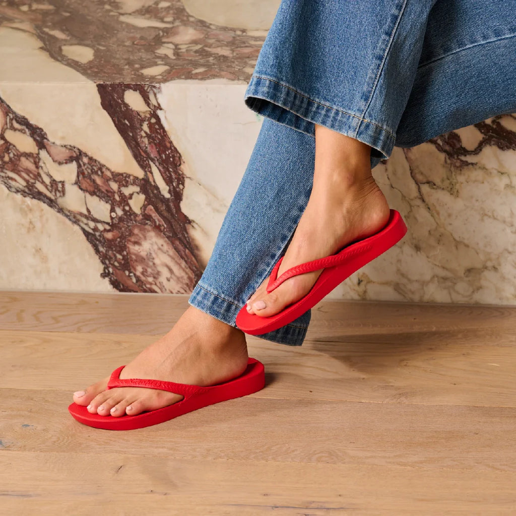 Arch Support Flip Flops - Classic - Chili Red