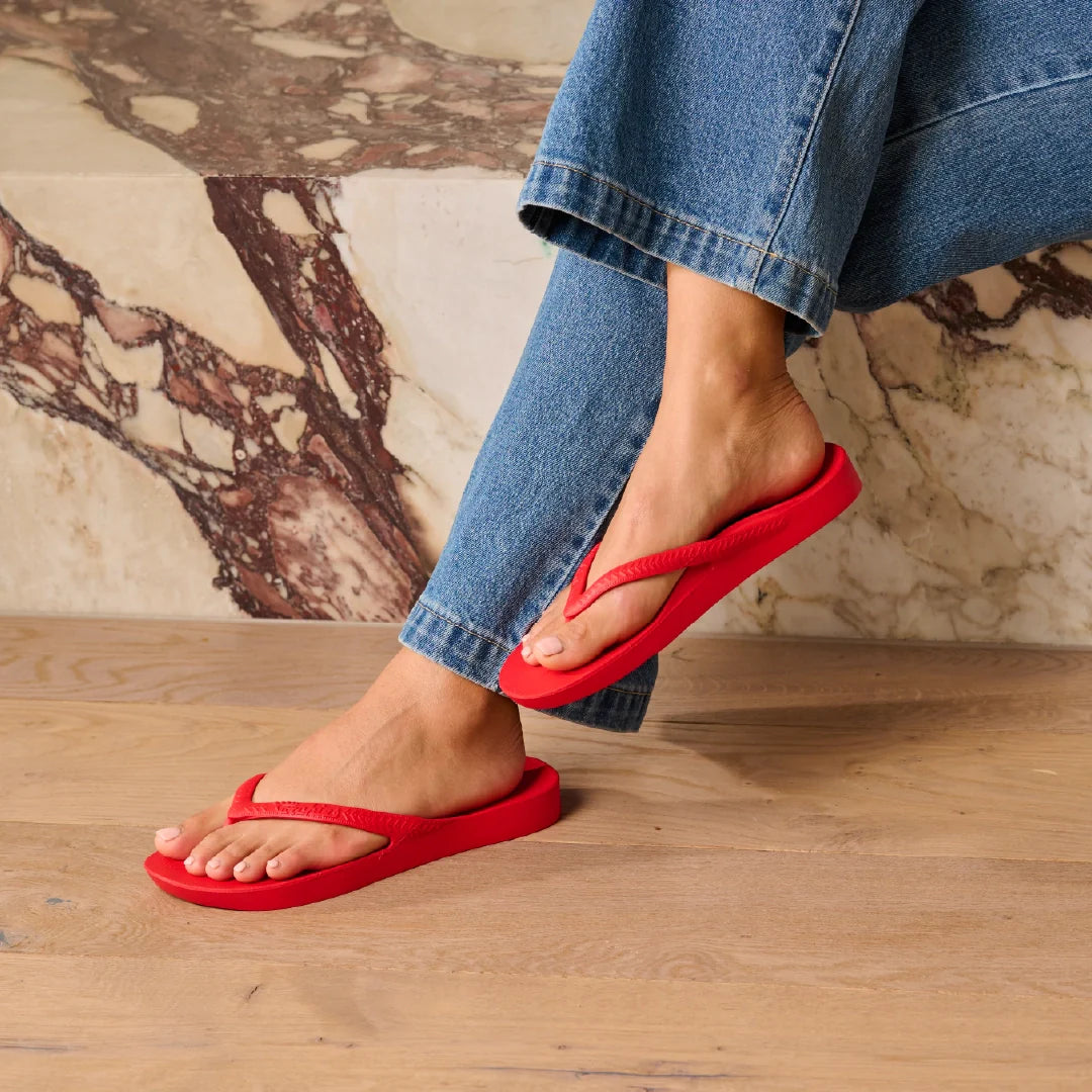 Arch Support Flip Flops - Classic - Chili Red