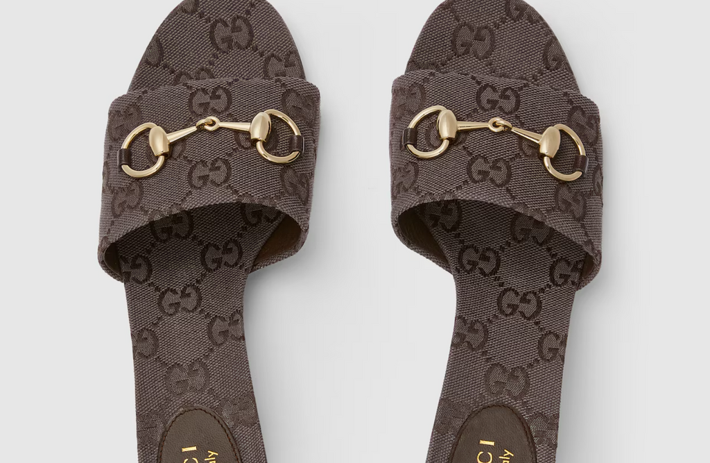 Gucci Platform Slide Sandal With Horsebit Dark Brown