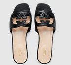 Gucci Slide Sandal With Interlocking G Black