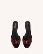 YSL Babylone Slides in Smooth Leather Vintage Bordeaux