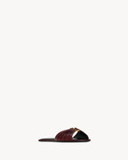 YSL Babylone Slides in Smooth Leather Vintage Bordeaux
