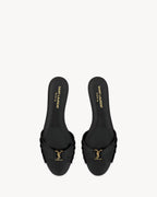 YSL Babylone Slides in Smooth Leather