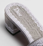 Dior Dentelle Heeled Slide Trianon Gray