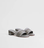 Dior Dentelle Heeled Slide Trianon Gray