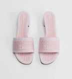 Dior Dentelle Heeled Slide Soupir Pink