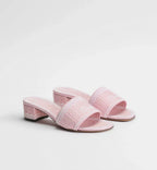 Dior Dentelle Heeled Slide Soupir Pink