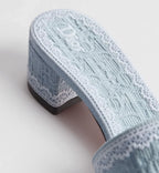 Dior Dentelle Heeled Slide Sky Blue