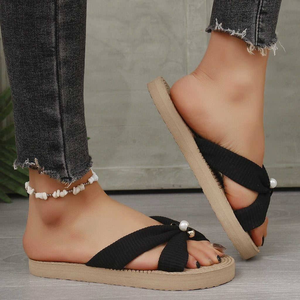 BELLAIRE™ Pearl Bow Sandals