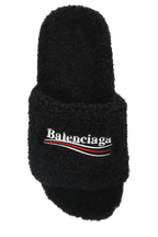 Balenciaga Political Logo Furry Slides