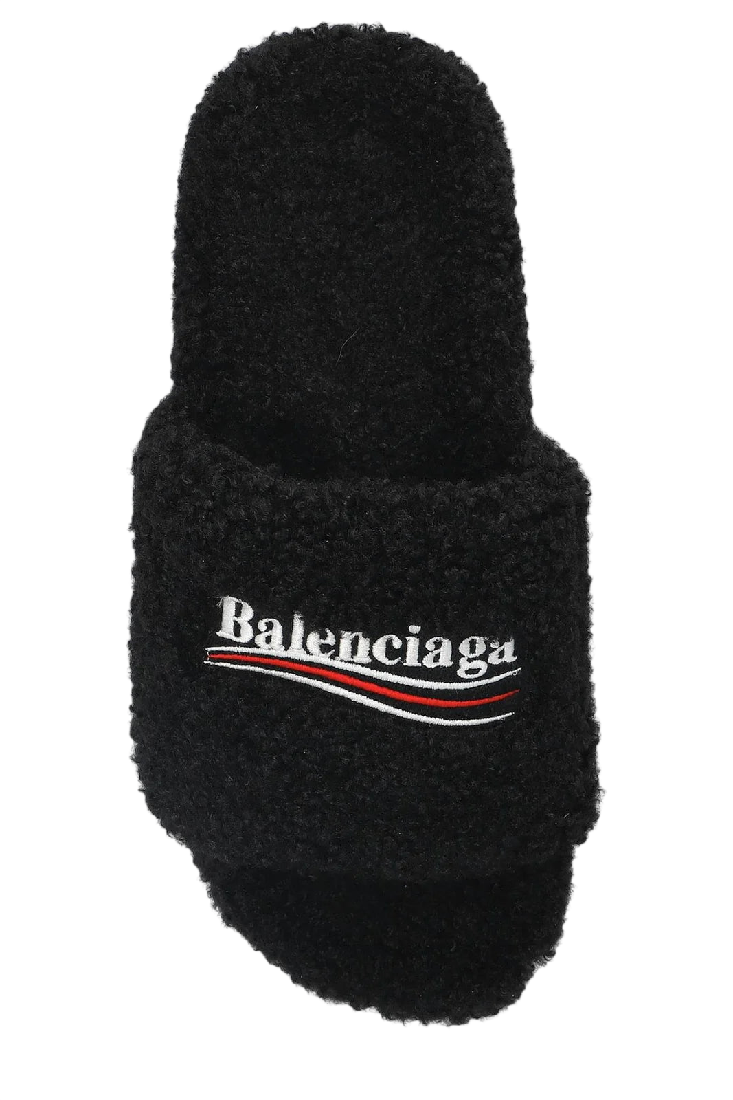 Balenciaga Political Logo Furry Slides