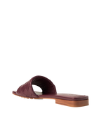 Bottega Veneta Riva Intrecciato Leather Slides Red