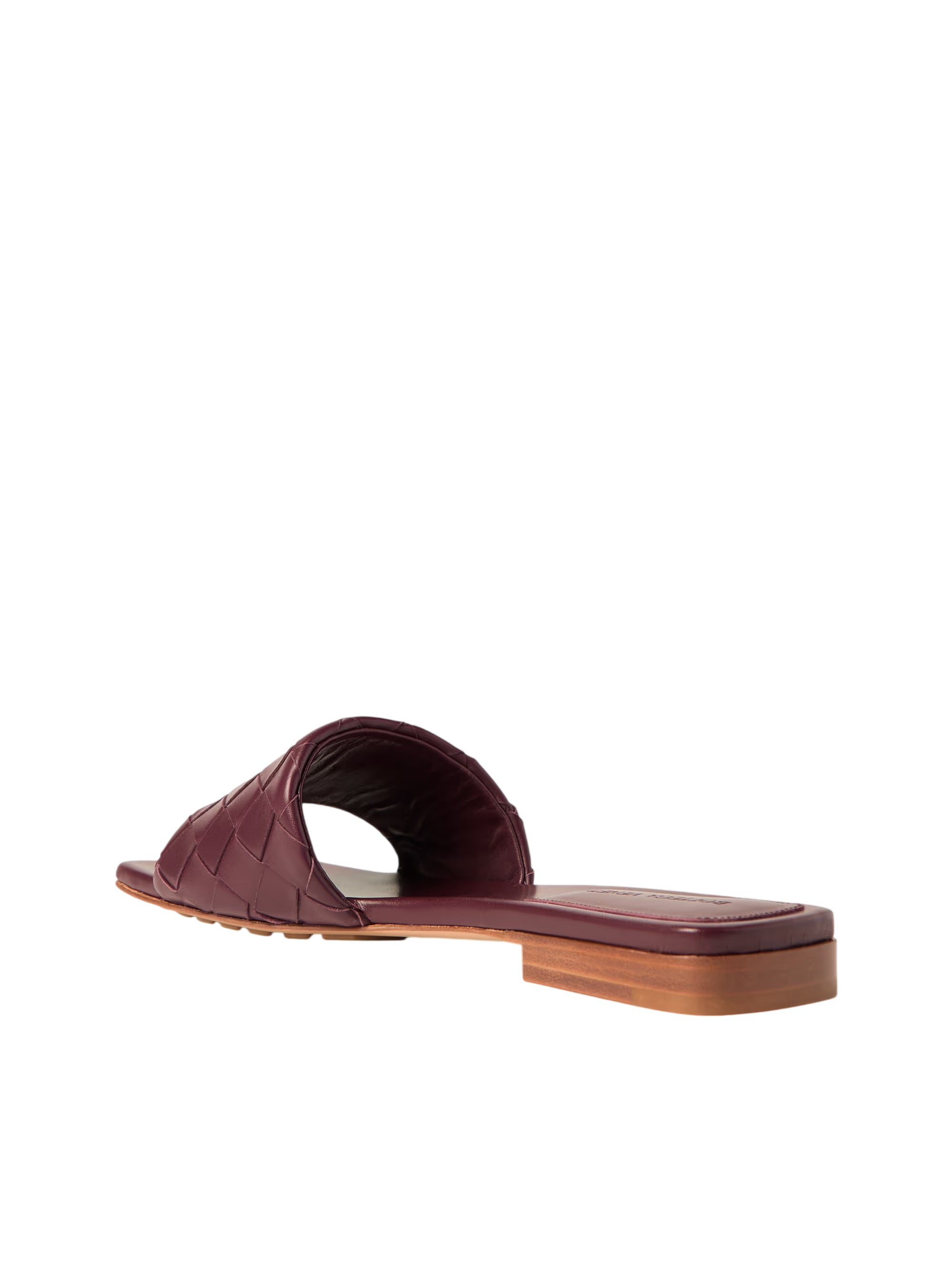 Bottega Veneta Riva Intrecciato Leather Slides Red