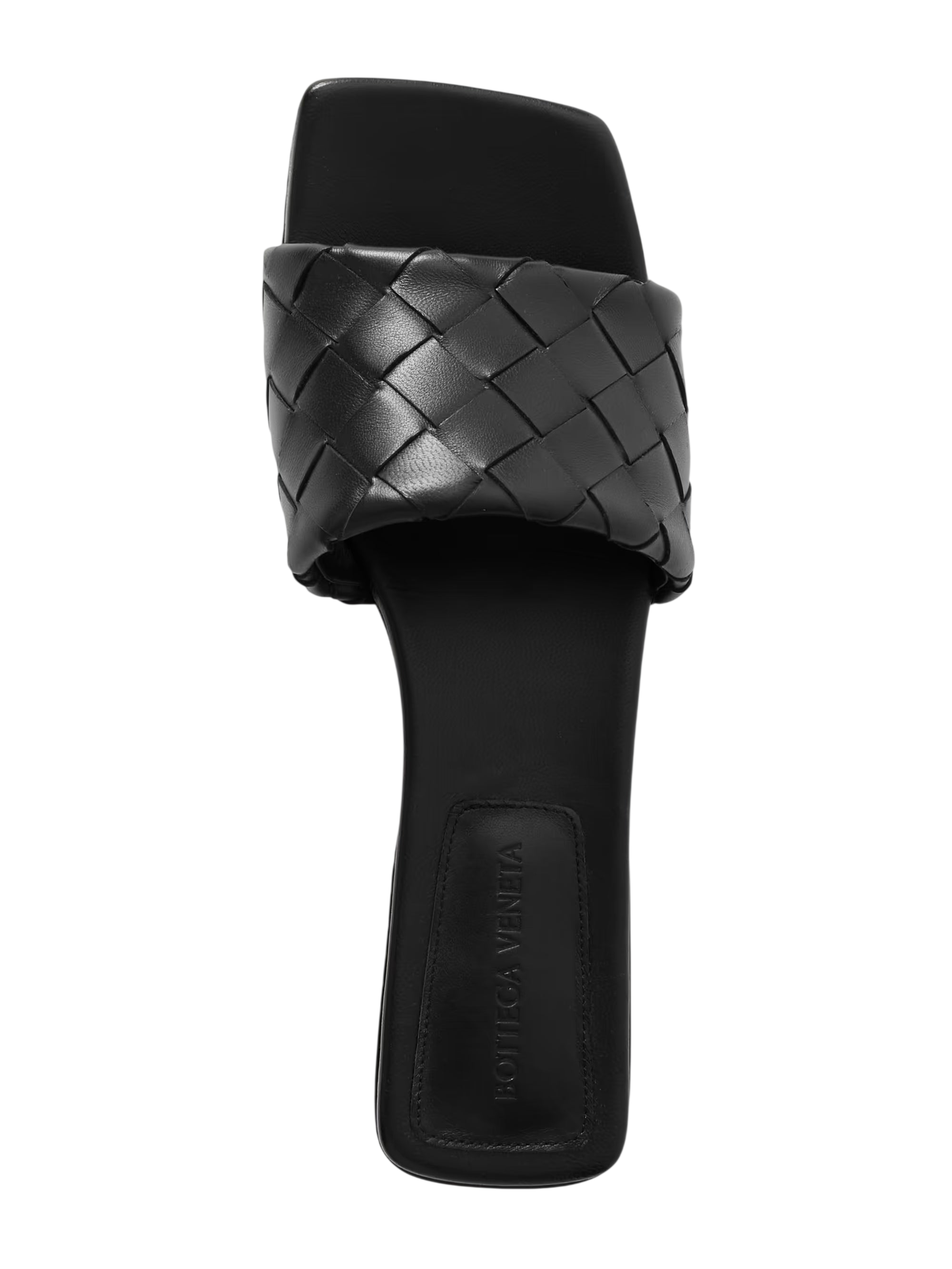 Bottega Veneta Riva Intrecciato Leather Slides Black