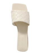 Bottega Veneta Riva Intrecciato Leather Slides Off White