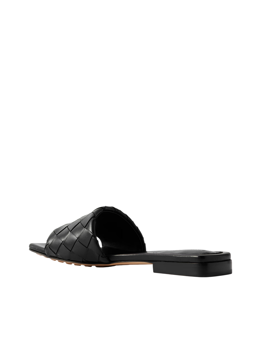 Bottega Veneta Riva Intrecciato Leather Slides Black