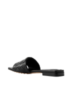Bottega Veneta Riva Intrecciato Leather Slides Black