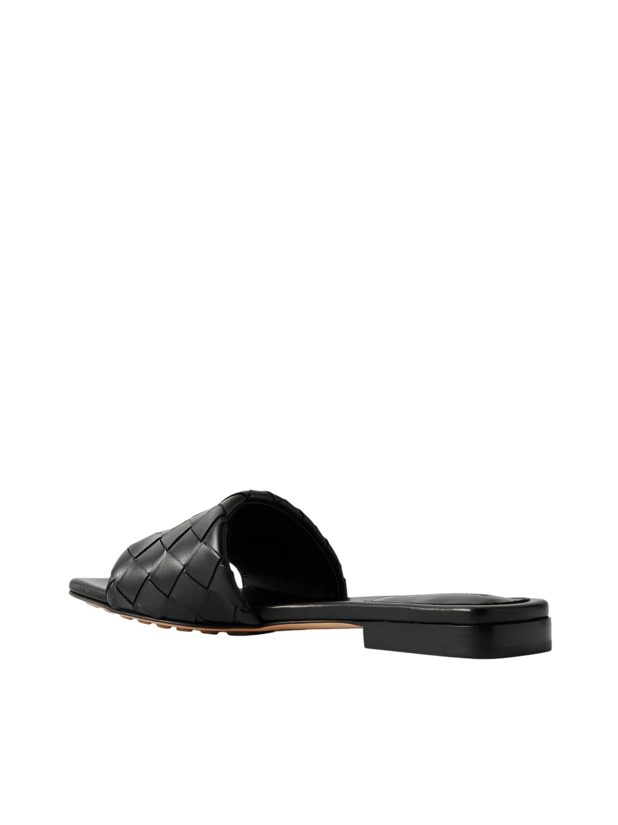 Bottega Veneta Riva Intrecciato Leather Slides Black