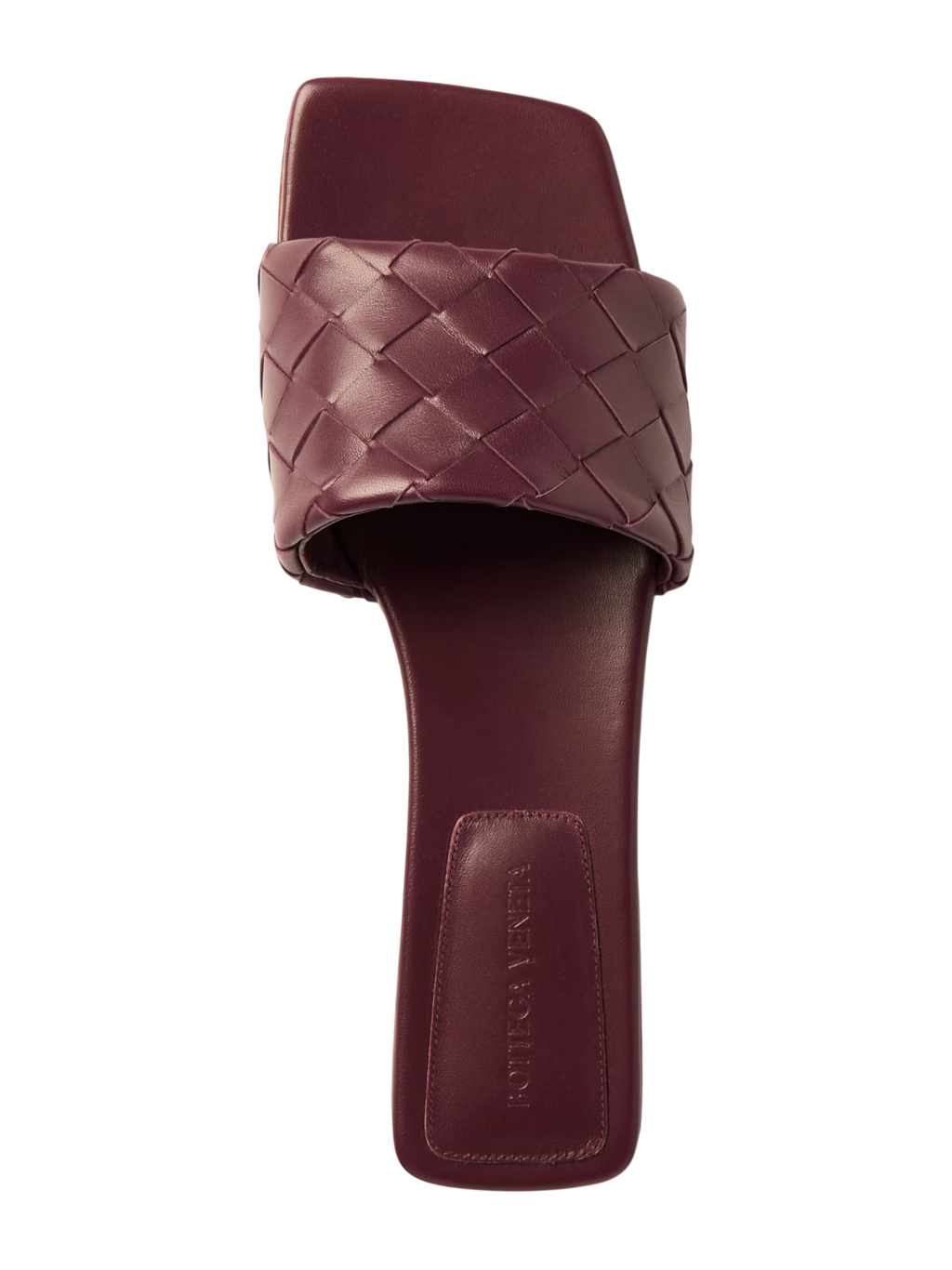 Bottega Veneta Riva Intrecciato Leather Slides Red