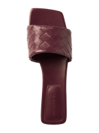 Bottega Veneta Riva Intrecciato Leather Slides Red