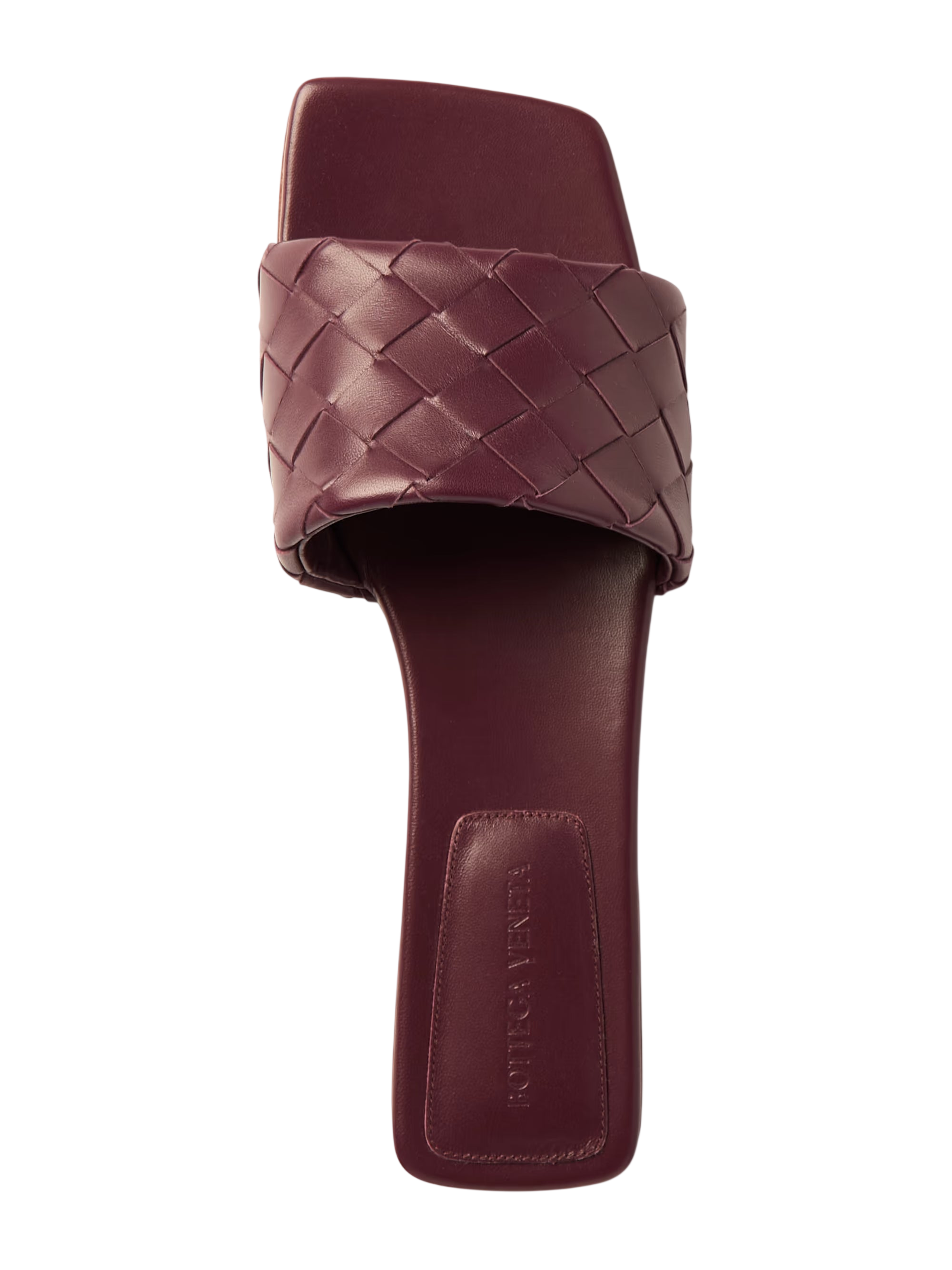 Bottega Veneta Riva Intrecciato Leather Slides Red