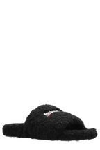 Balenciaga Political Logo Furry Slides