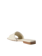 Bottega Veneta Riva Intrecciato Leather Slides Off White