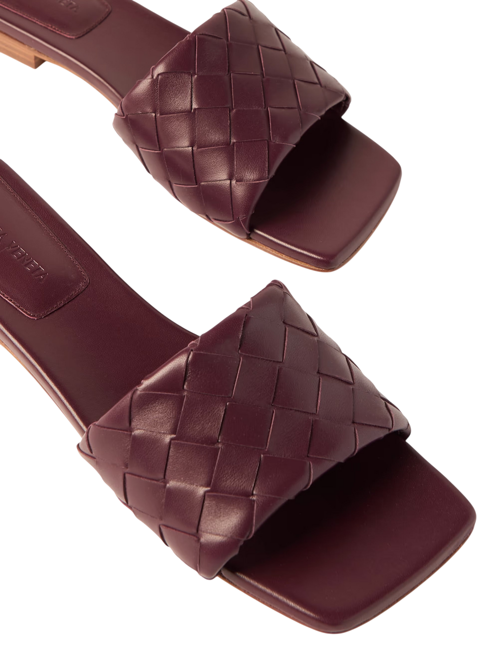 Bottega Veneta Riva Intrecciato Leather Slides Red