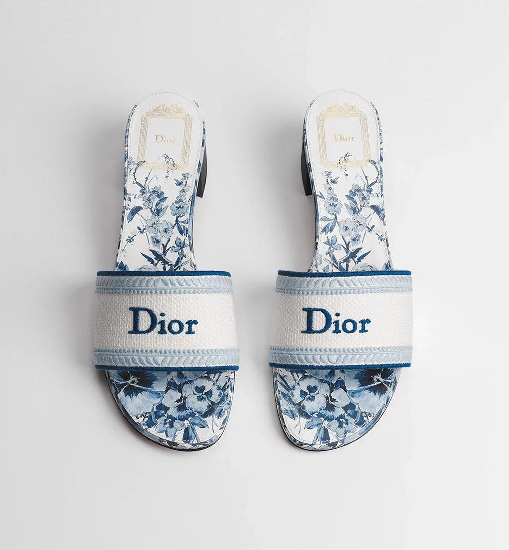 Dior Diorviera Dway Heeled Slide White and Blue